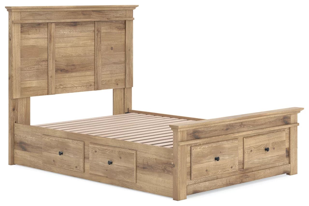 Allihauser Full Panel Storage Bed In Tan NCB1170B35