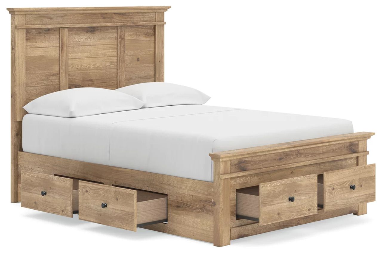 Allihauser Full Panel Storage Bed In Tan NCB1170B35