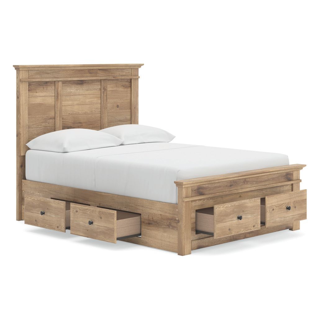 Allihauser Full Panel Storage Bed In Tan NCB1170B35