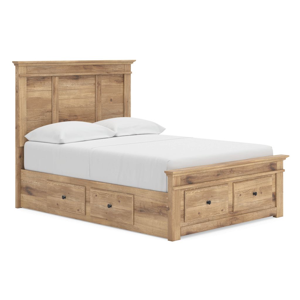 Allihauser Full Panel Storage Bed In Tan NCB1170B35