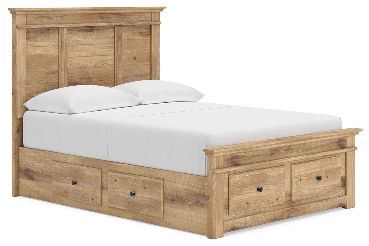 Allihauser Full Panel Storage Bed In Tan NCB1170B39