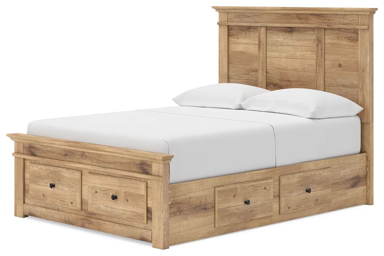 Allihauser Full Panel Storage Bed In Tan NCB1170B39