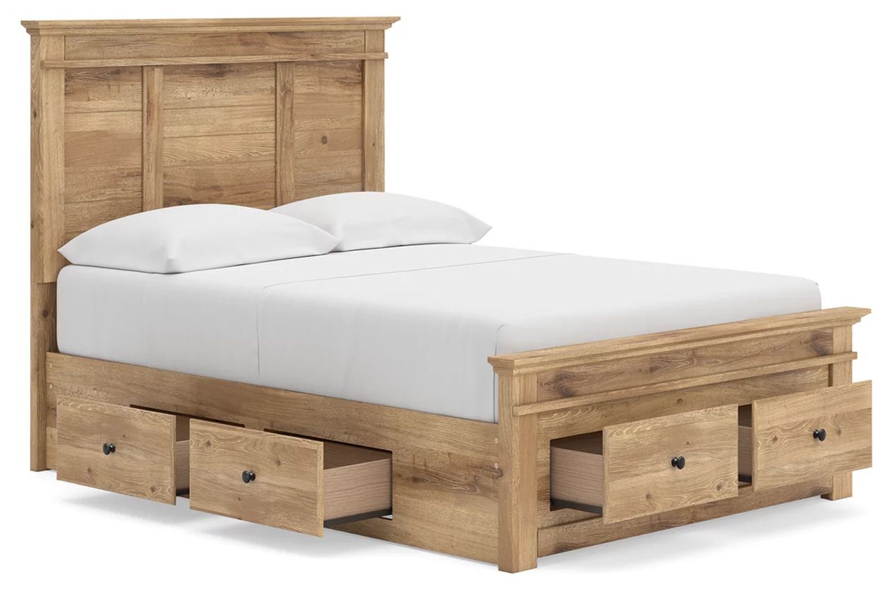 Allihauser Full Panel Storage Bed In Tan NCB1170B39