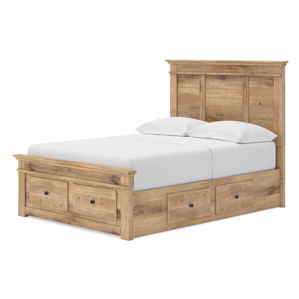 Allihauser Full Panel Storage Bed In Tan NCB1170B39