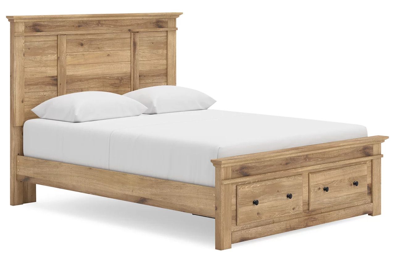 Allihauser Queen Panel Storage Bed In Tan NCB1170B4