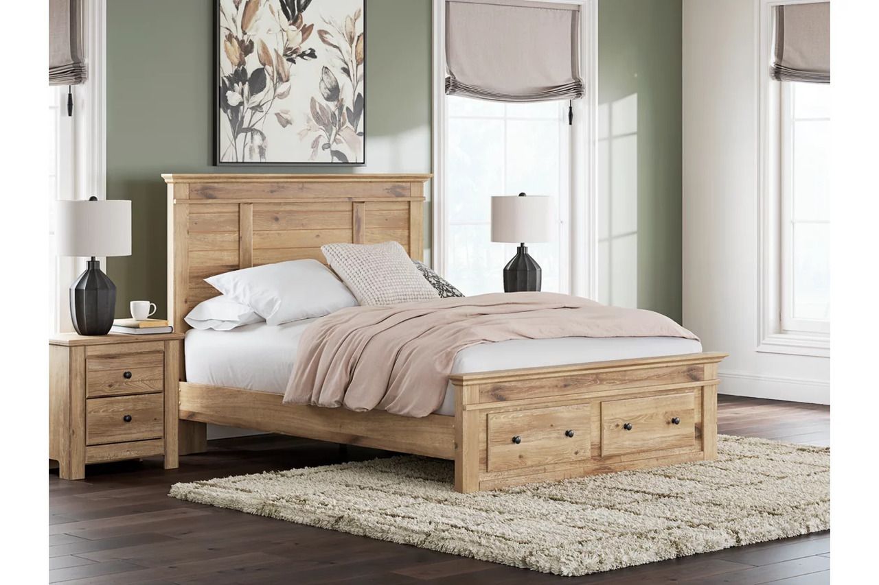 Allihauser Queen Panel Storage Bed In Tan NCB1170B4