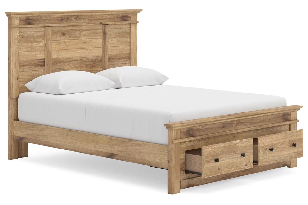 Allihauser Queen Panel Storage Bed In Tan NCB1170B4