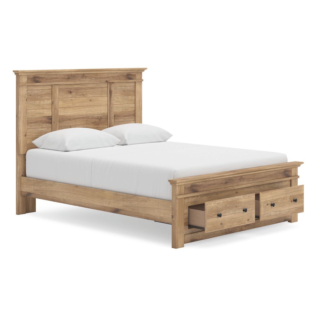 Allihauser Queen Panel Storage Bed In Tan NCB1170B4