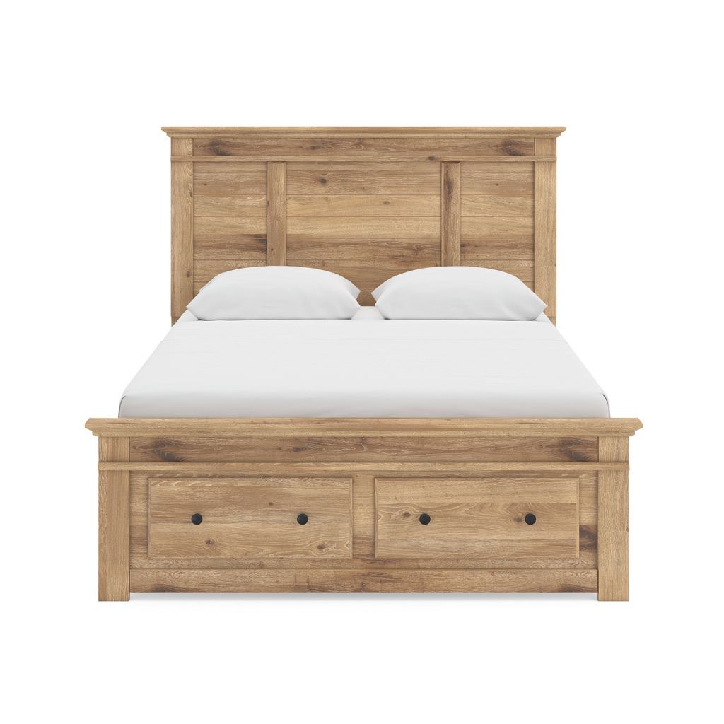 Allihauser Queen Panel Storage Bed In Tan NCB1170B4