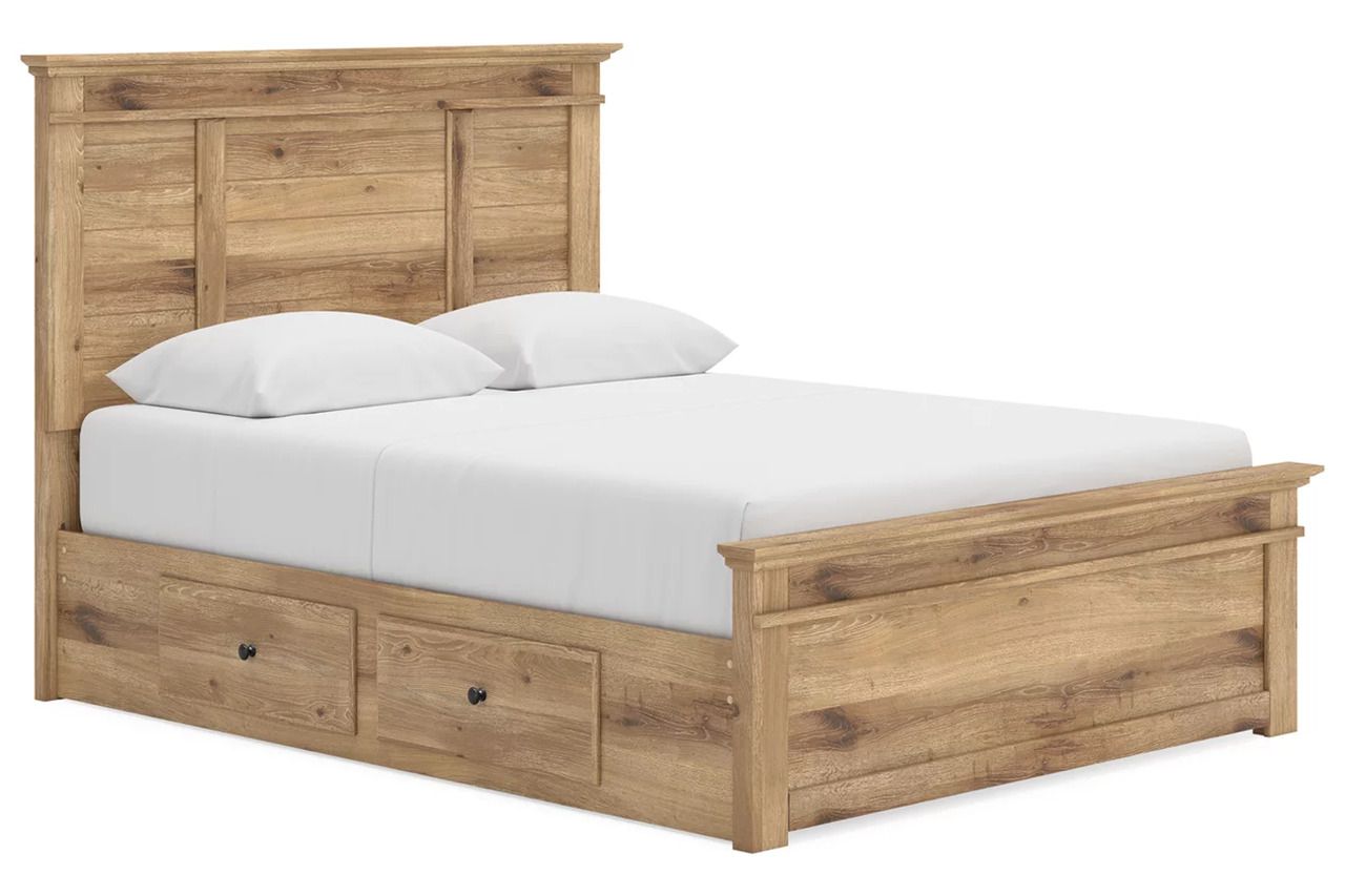 Allihauser Queen Panel Storage Bed In Tan NCB1170B6