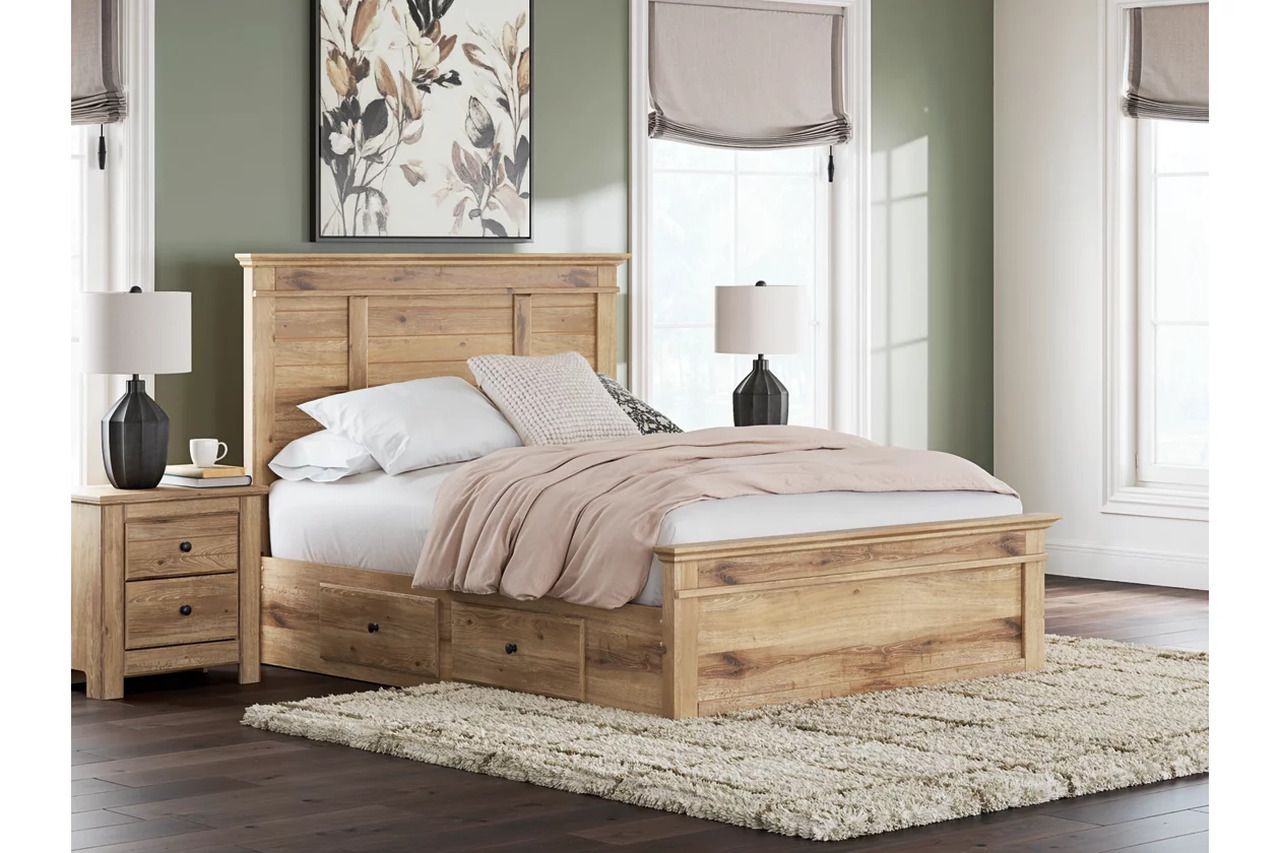 Allihauser Queen Panel Storage Bed In Tan NCB1170B6