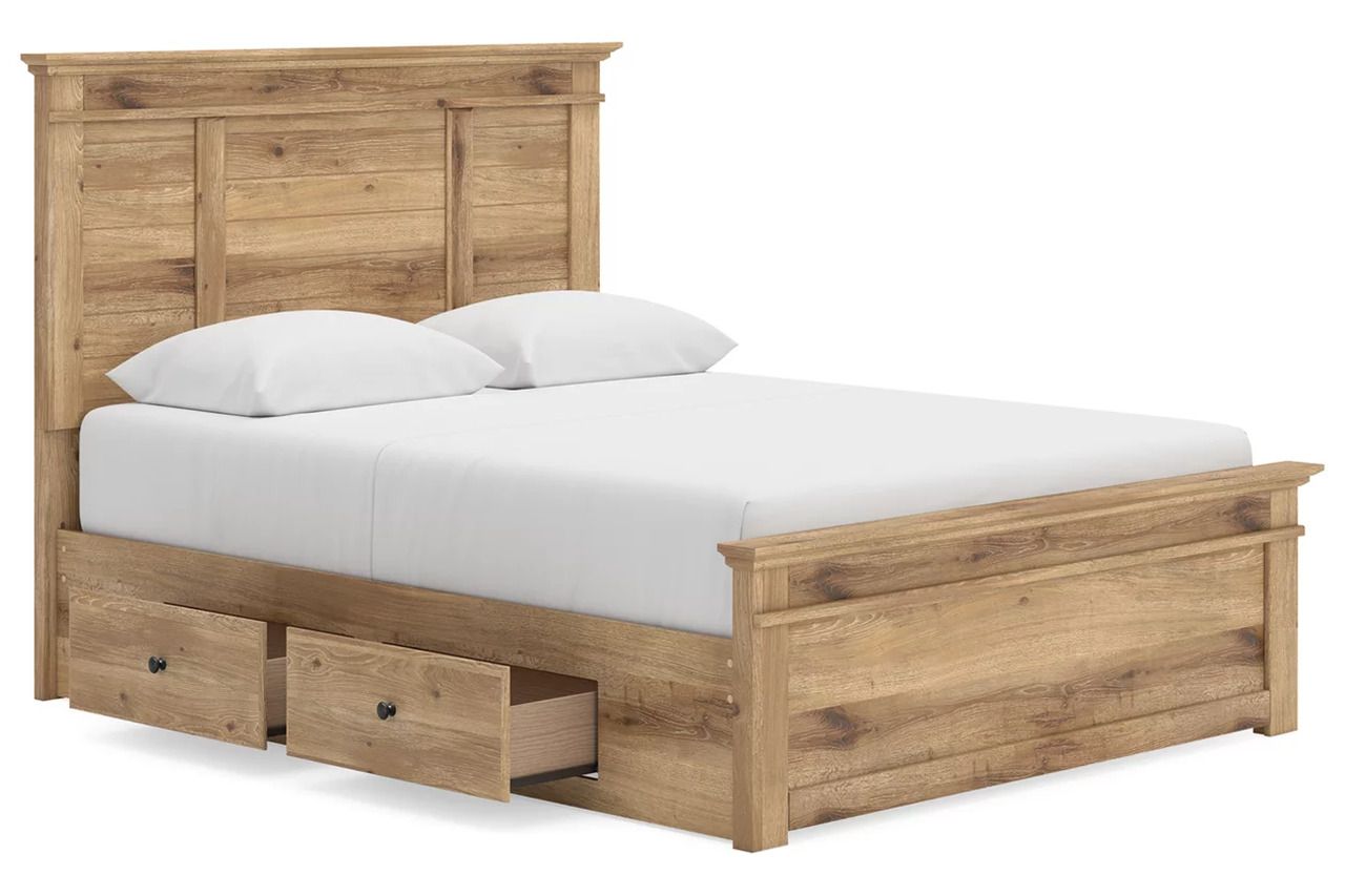 Allihauser Queen Panel Storage Bed In Tan NCB1170B6