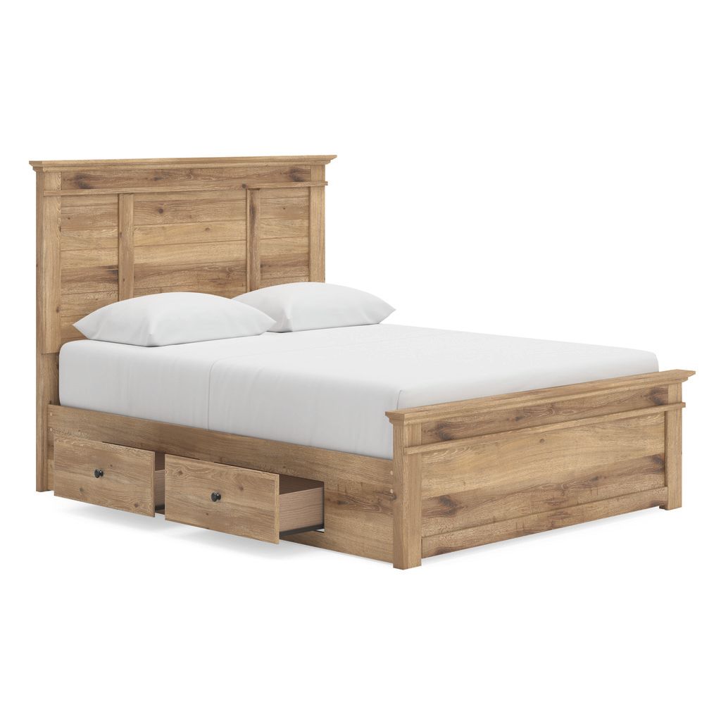 Allihauser Queen Panel Storage Bed In Tan NCB1170B6