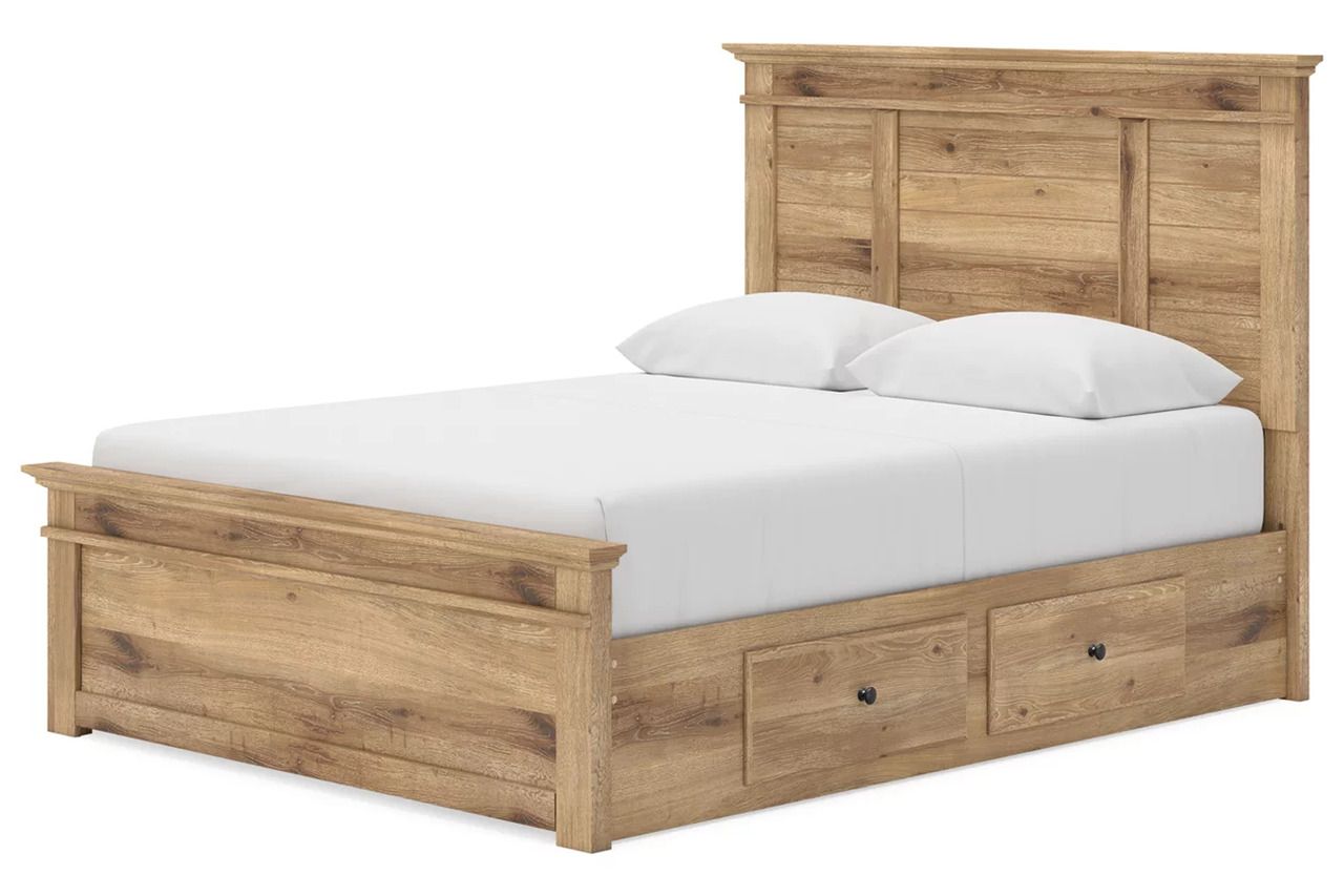 Allihauser Queen Panel Storage Bed In Tan NCB1170B8