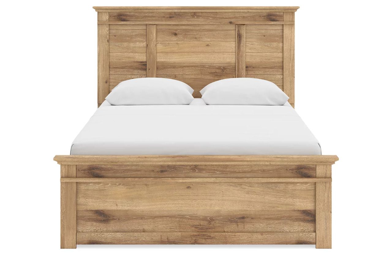 Allihauser Queen Panel Storage Bed In Tan NCB1170B8