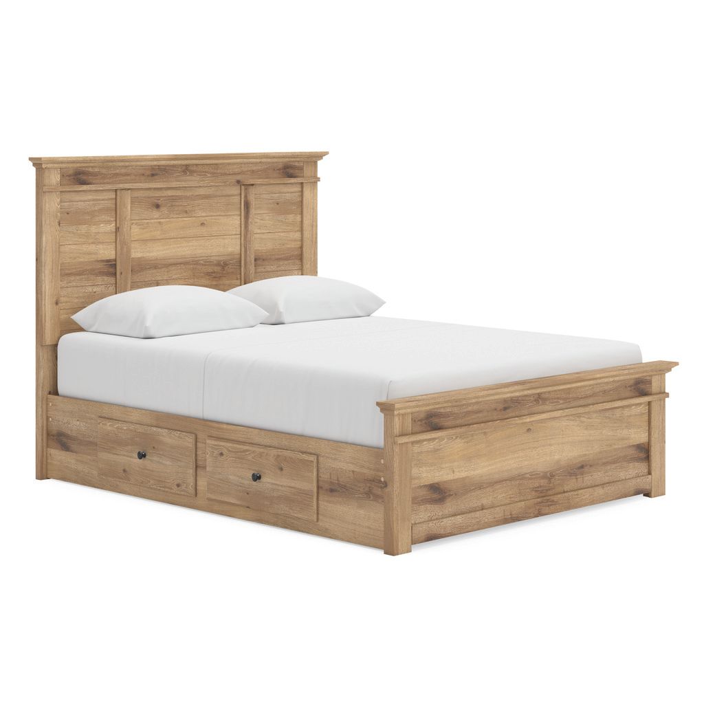 Allihauser Queen Panel Storage Bed In Tan NCB1170B8