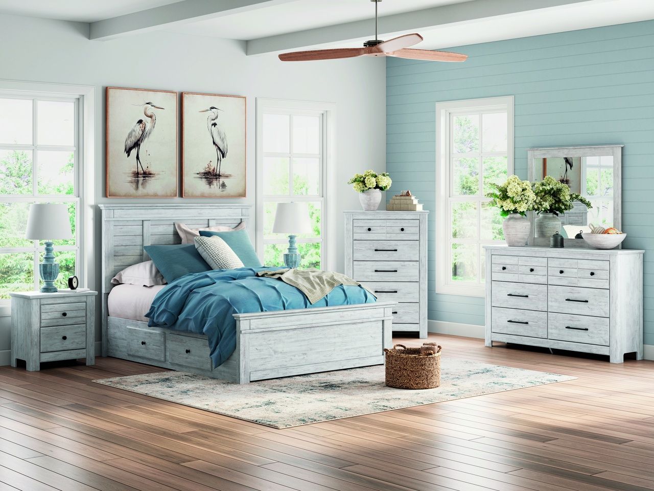 Allihauser Chest of Drawers In White Wash NCB117146