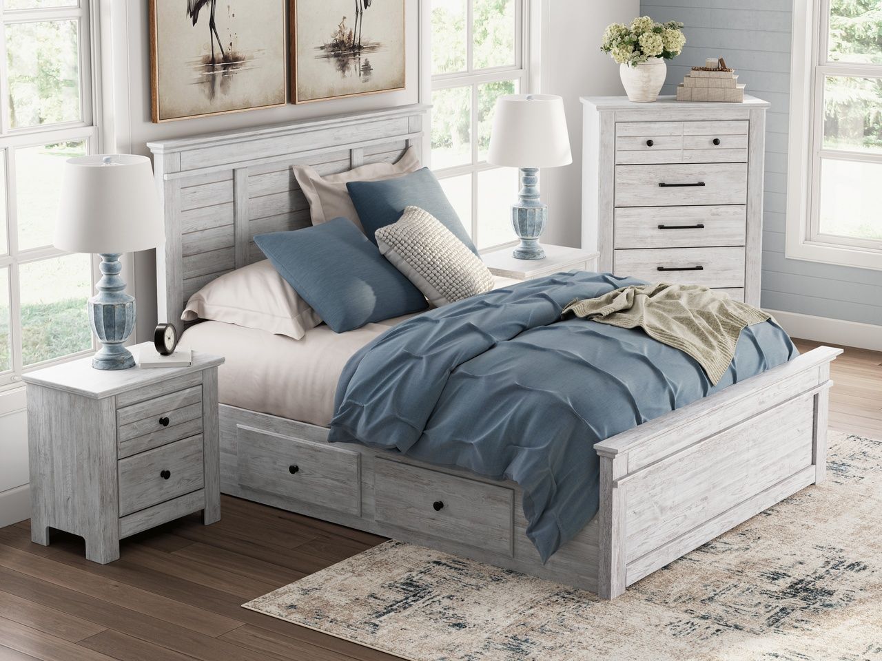Allihauser Chest of Drawers In White Wash NCB117146