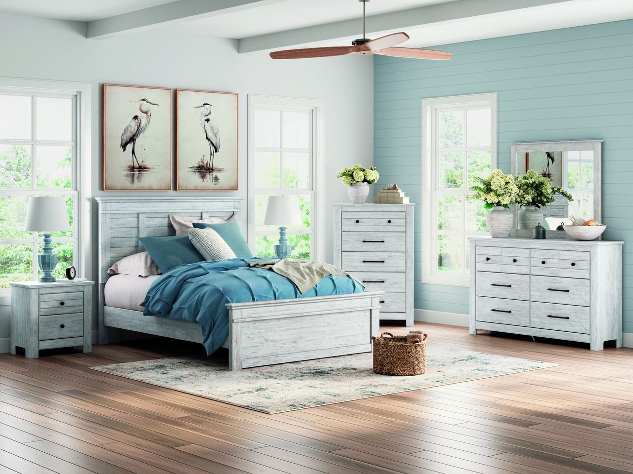 Allihauser Chest of Drawers In White Wash NCB117146