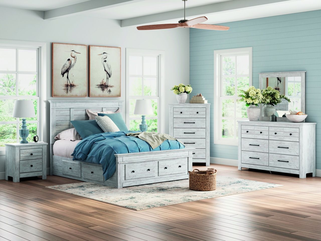 Allihauser Chest of Drawers In White Wash NCB117146