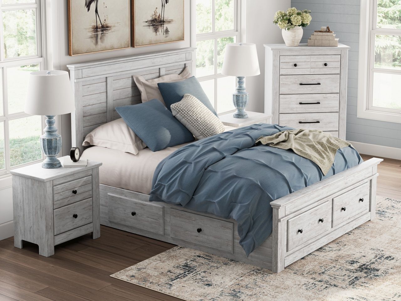Allihauser Chest of Drawers In White Wash NCB117146