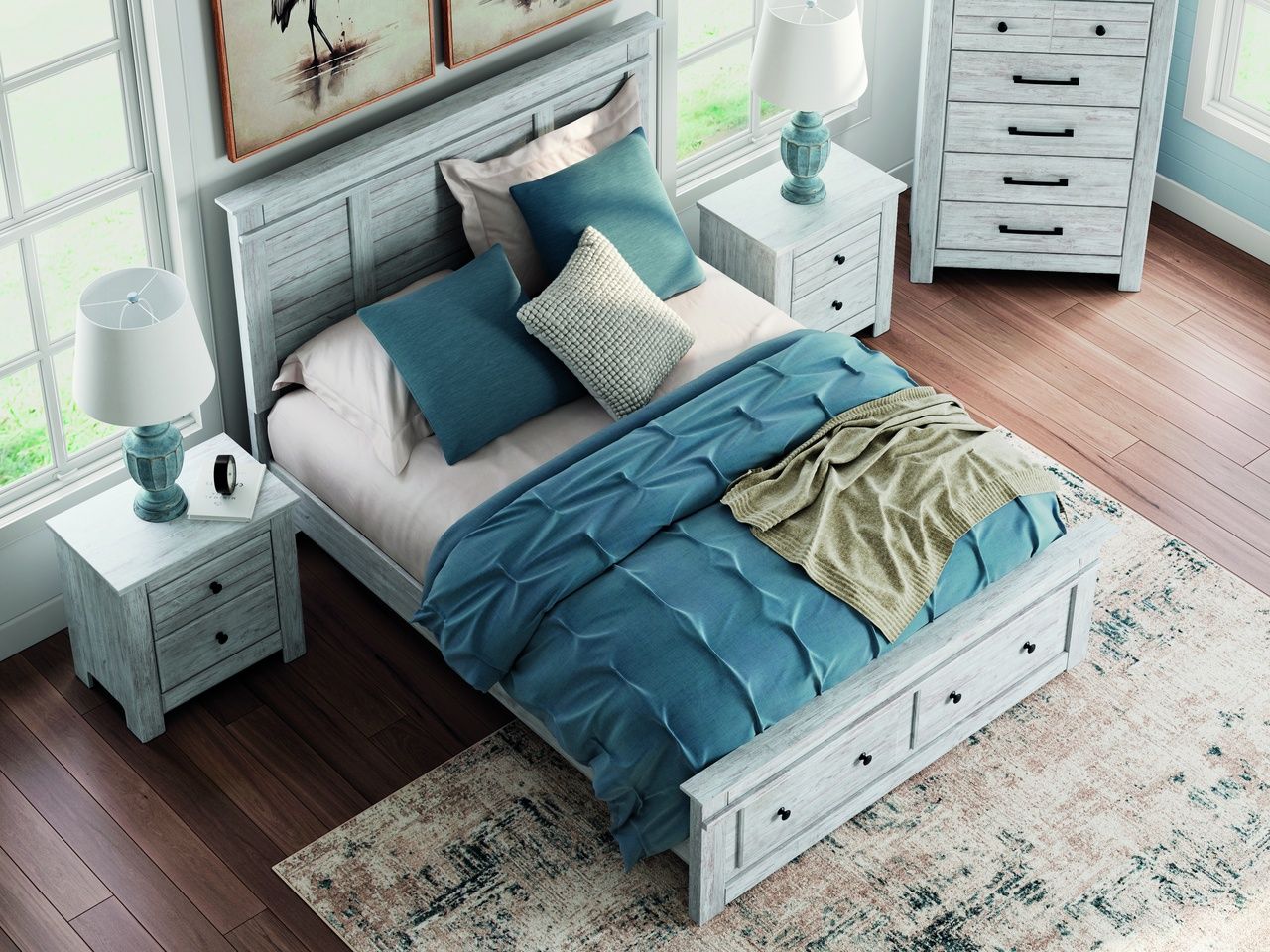 Allihauser Chest of Drawers In White Wash NCB117146