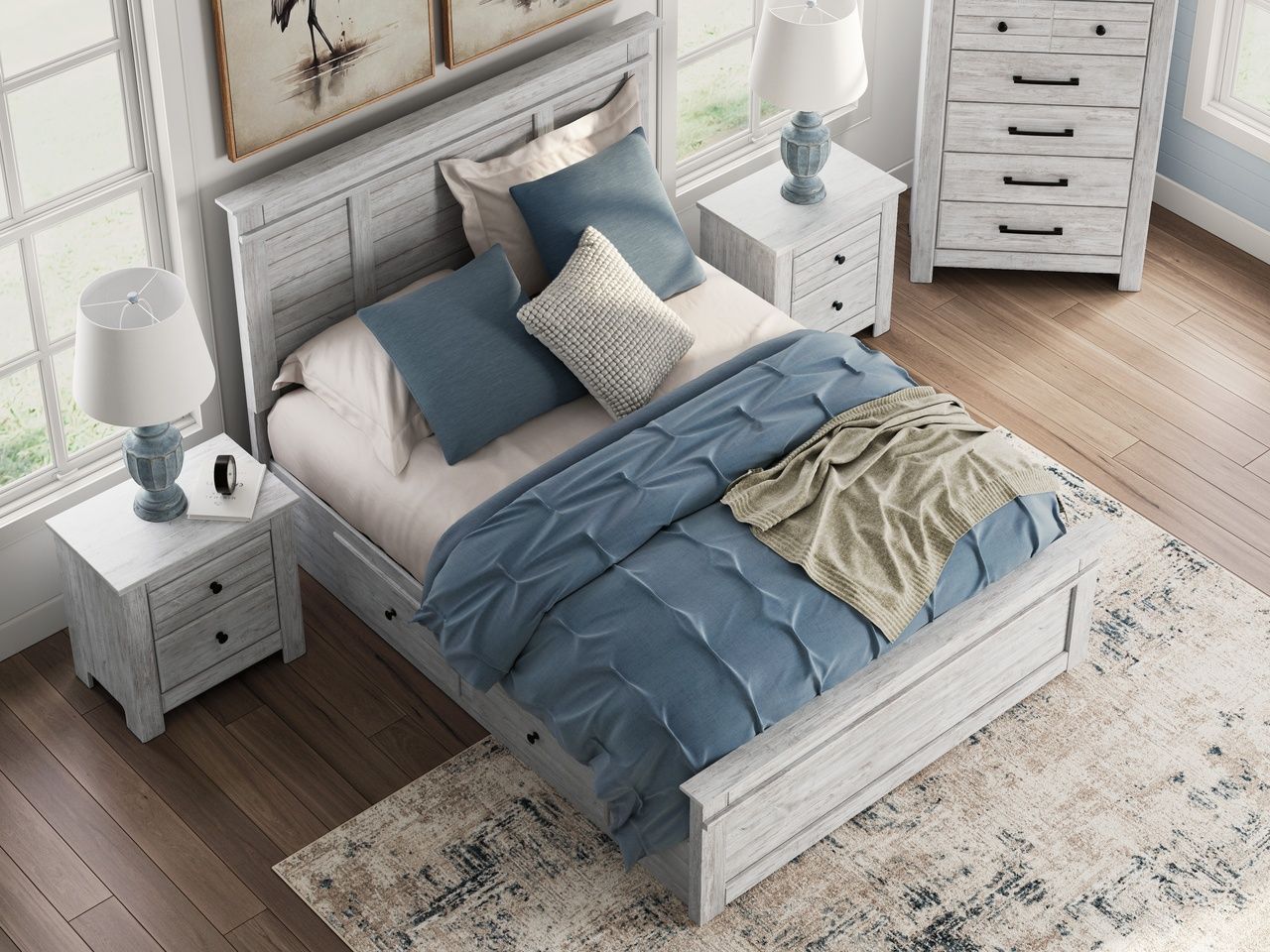 Allihauser Chest of Drawers In White Wash NCB117146