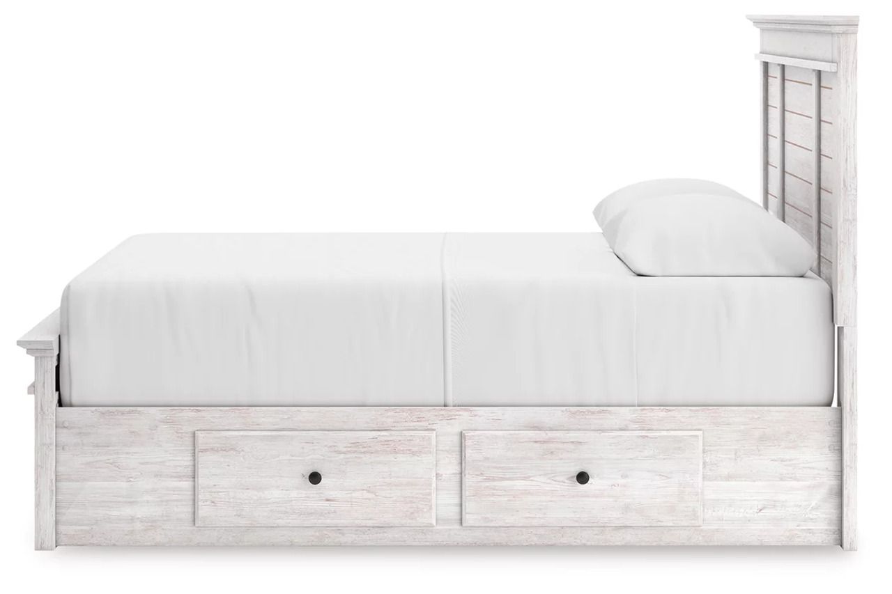 Allihauser Queen Panel Storage Bed In White Wash NCB1171B10