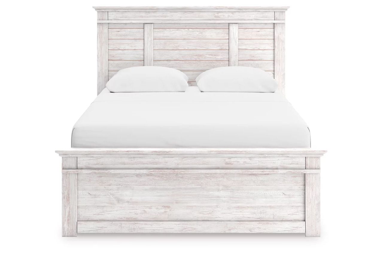 Allihauser Queen Panel Storage Bed In White Wash NCB1171B16