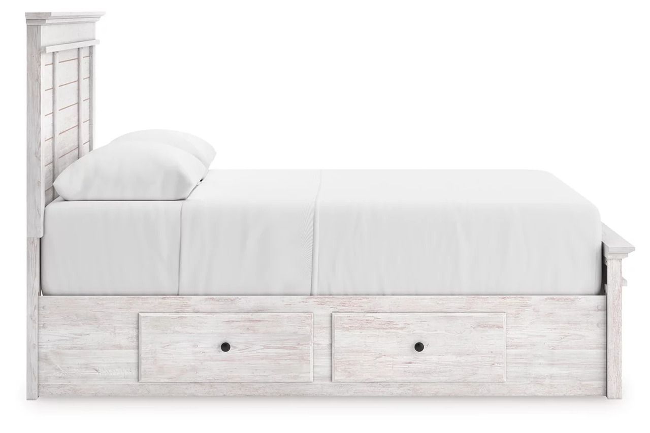 Allihauser Queen Panel Storage Bed In White Wash NCB1171B16