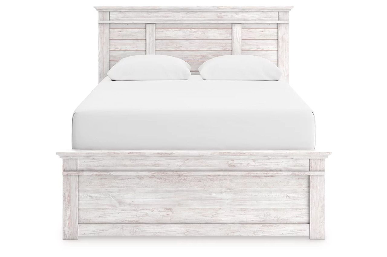 Allihauser Queen Panel Bed In White Wash NCB1171B2
