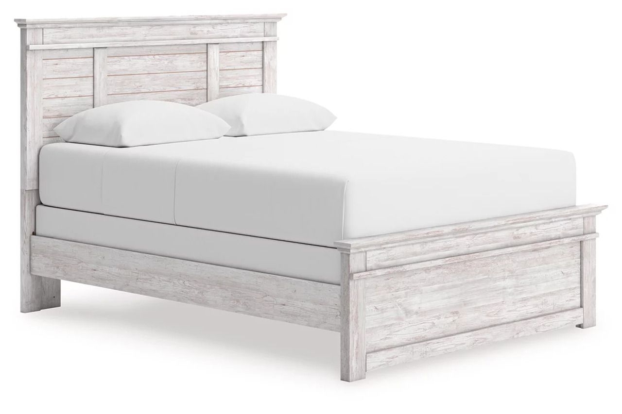 Allihauser Queen Panel Bed In White Wash NCB1171B2