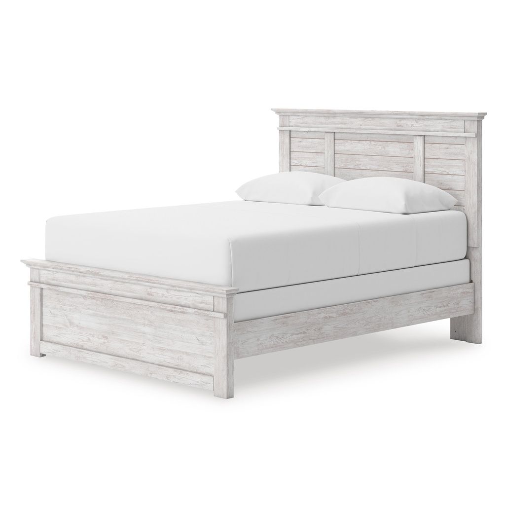 Allihauser Queen Panel Bed In White Wash NCB1171B2