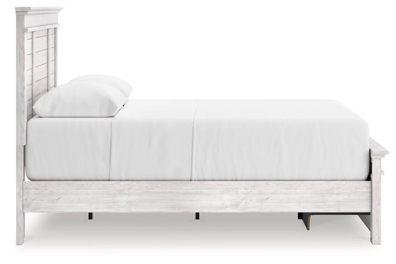 Allihauser Queen Panel Storage Bed In White Wash NCB1171B4