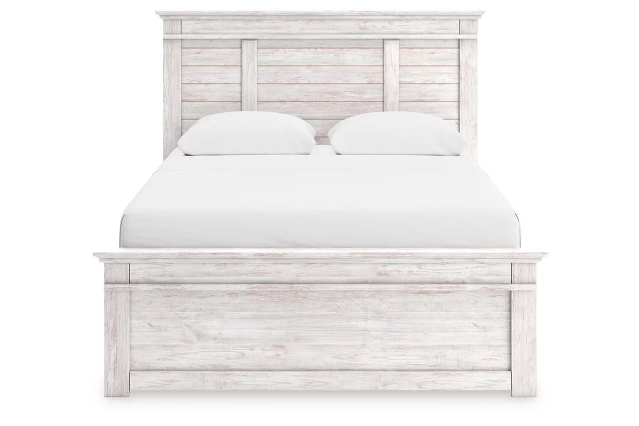 Allihauser Queen Panel Storage Bed In White Wash NCB1171B7