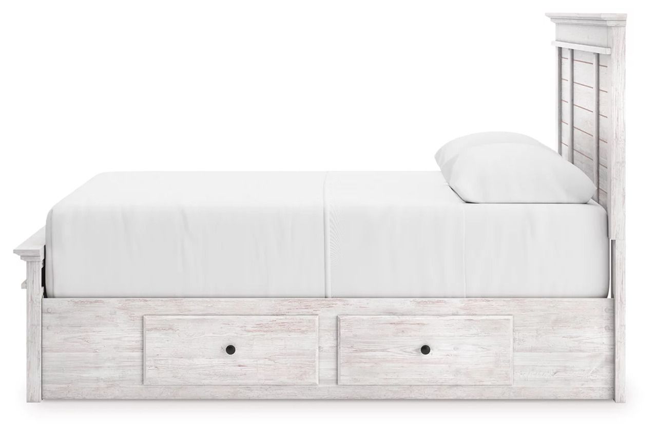 Allihauser Queen Panel Storage Bed In White Wash NCB1171B7