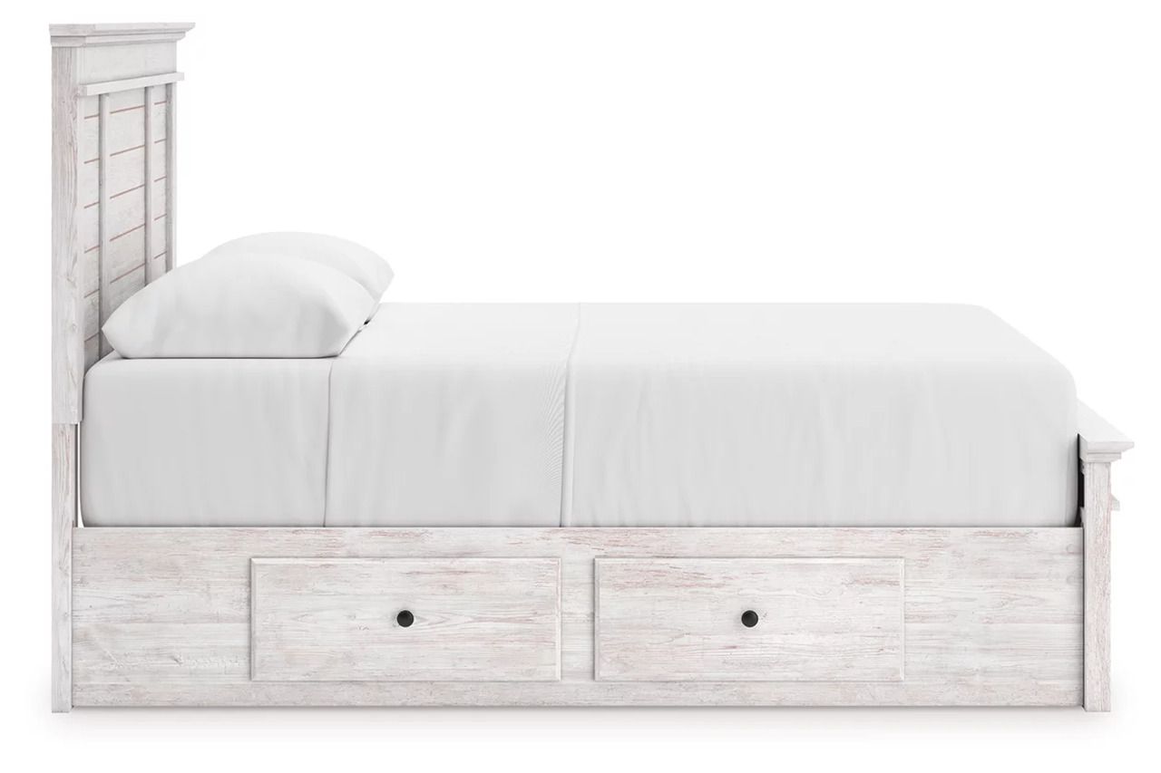 Allihauser Queen Panel Storage Bed In White Wash NCB1171B7