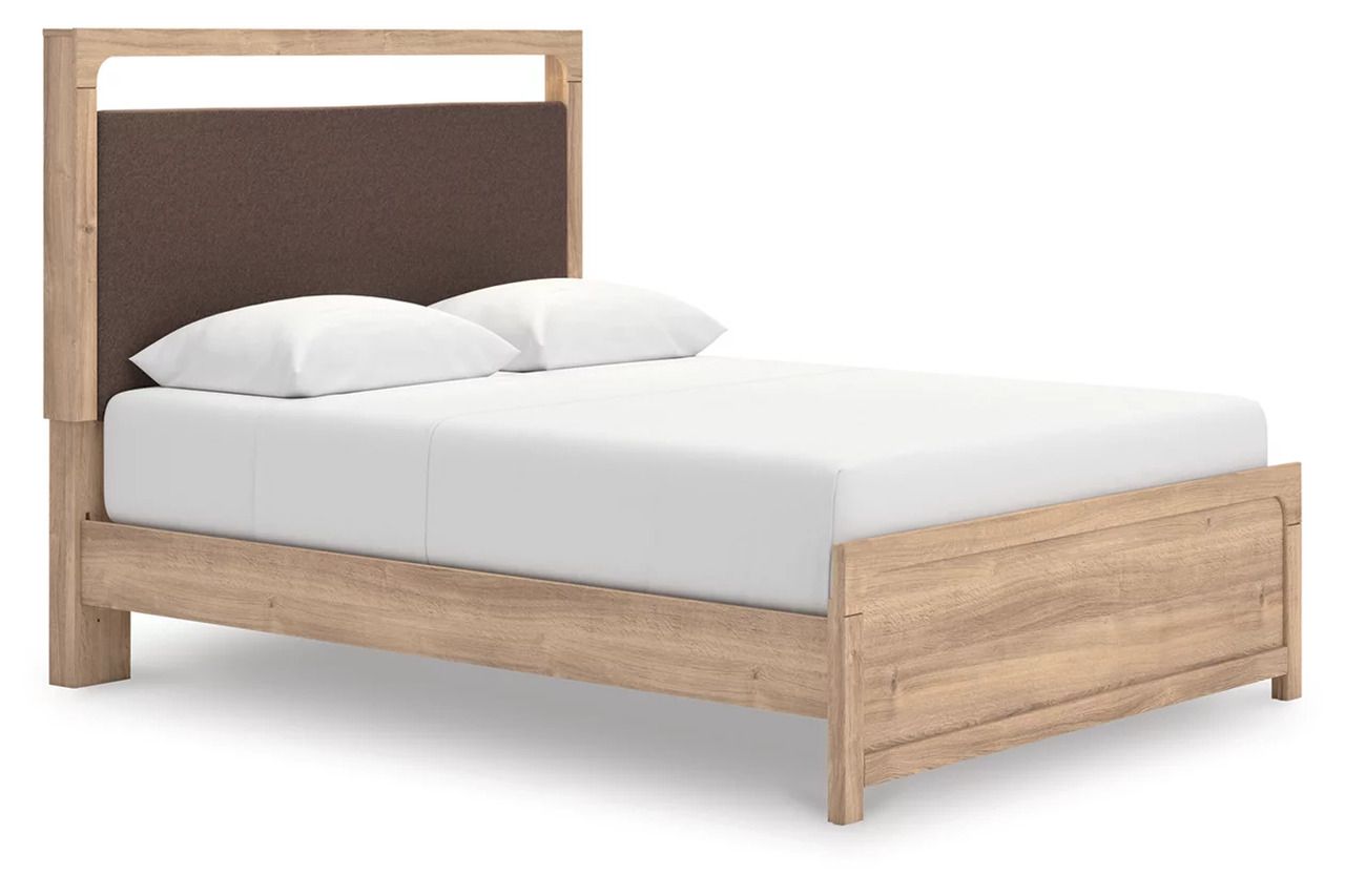 Prandefort Queen Upholstered Platform Bed In Tan NCB1360B10