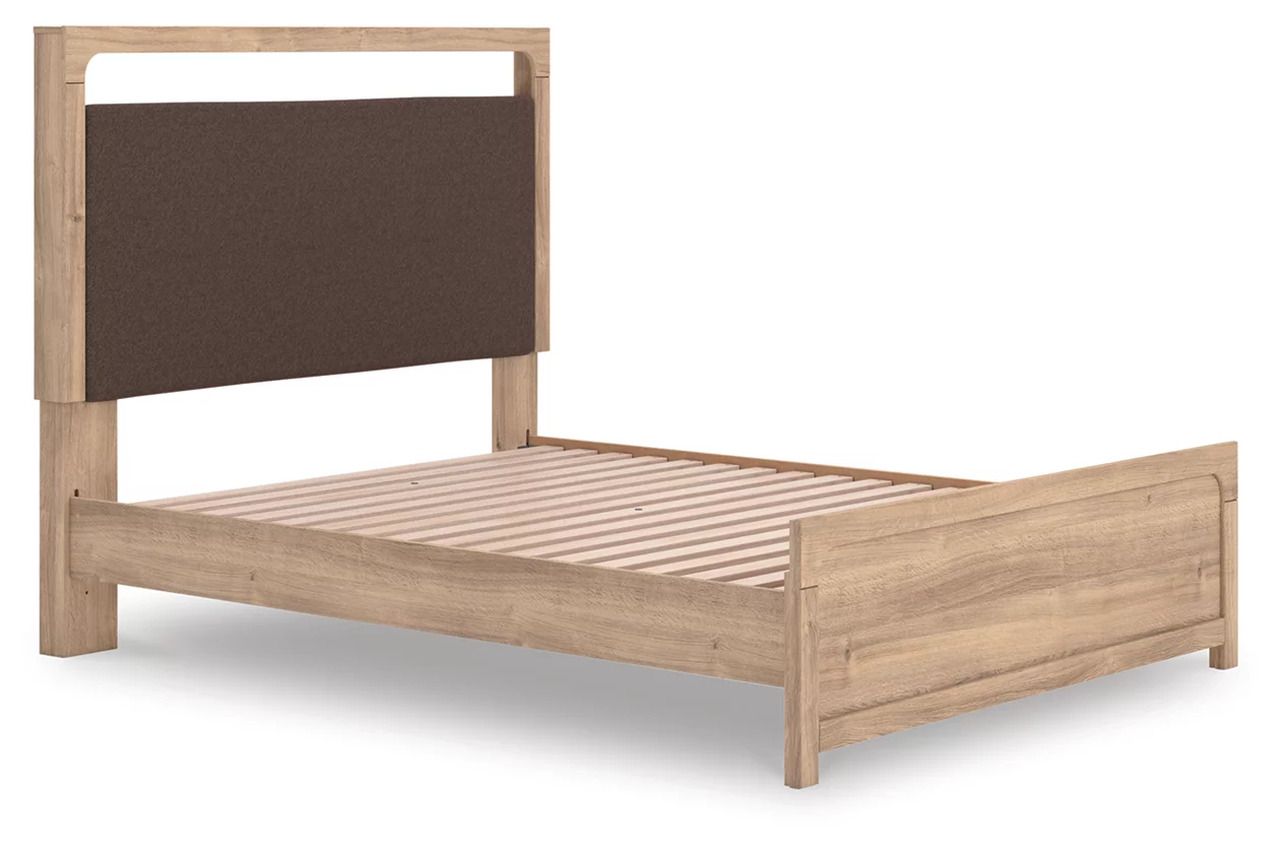 Prandefort Queen Upholstered Platform Bed In Tan NCB1360B10