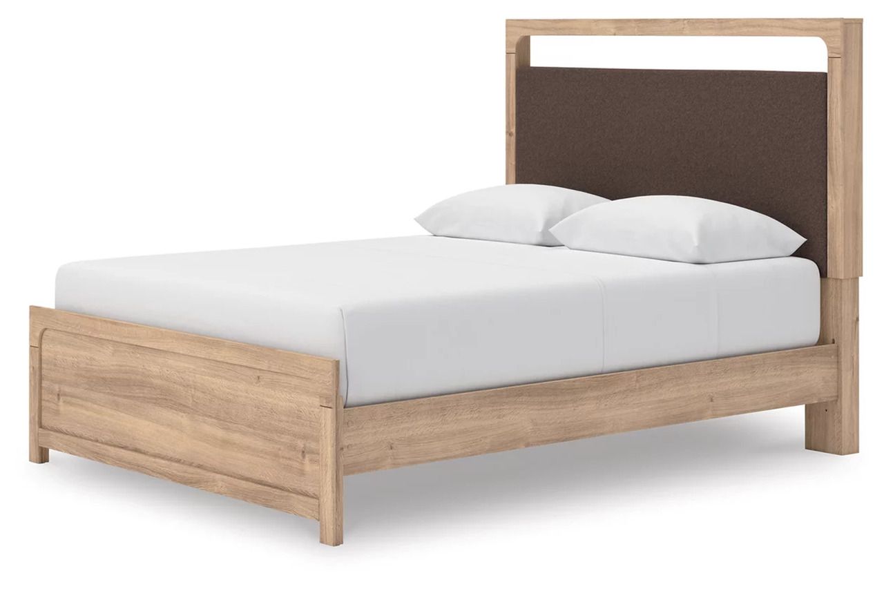 Prandefort Queen Upholstered Platform Bed In Tan NCB1360B10