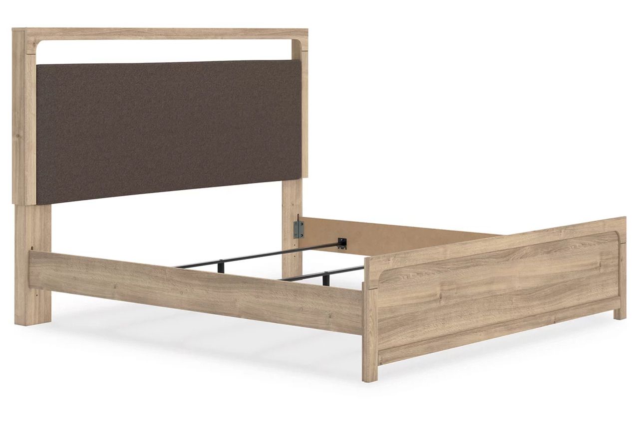 Prandefort King Upholstered Panel Bed In Tan NCB1360B15