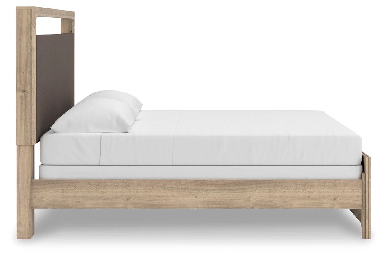 Prandefort King Upholstered Panel Bed In Tan NCB1360B15