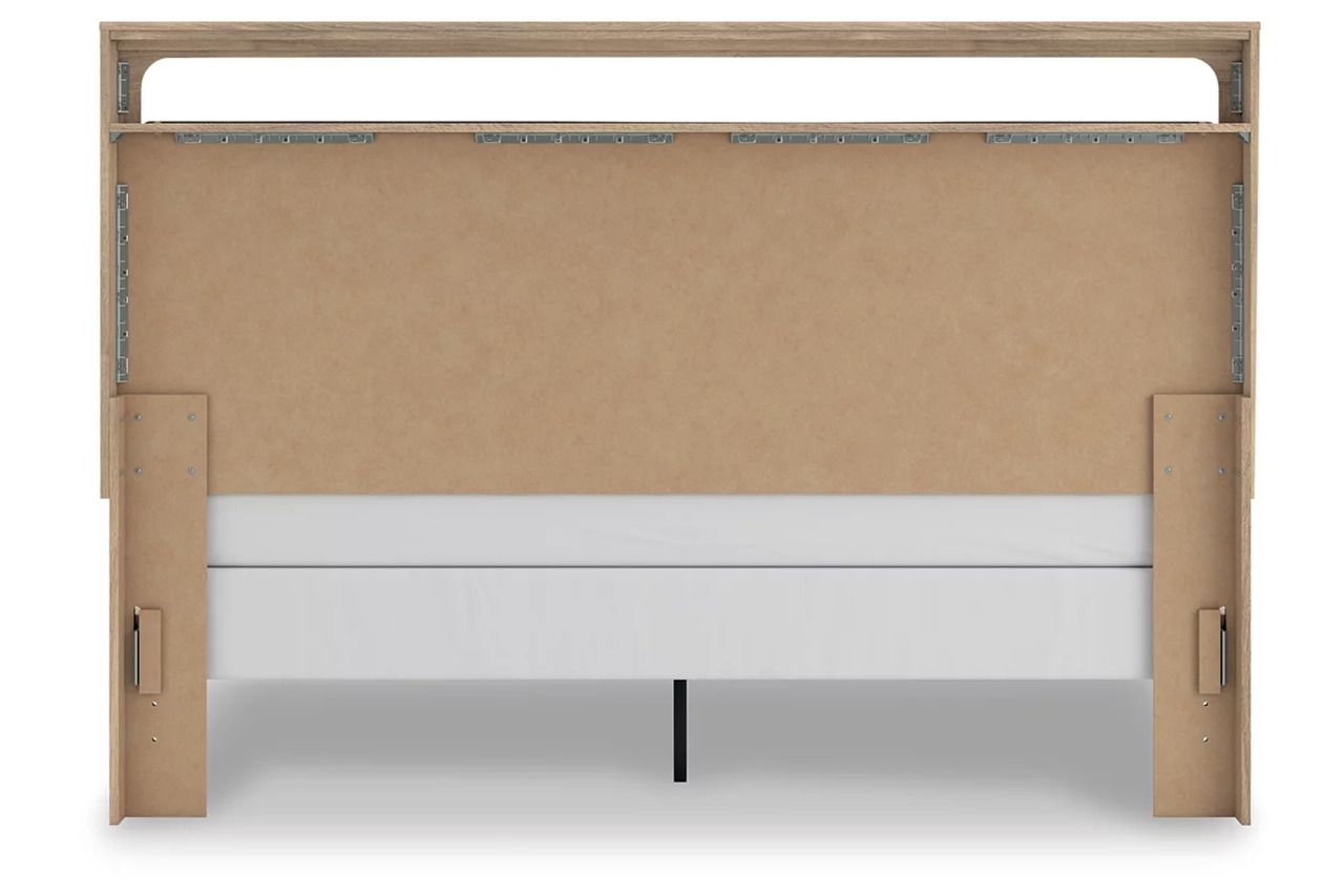 Prandefort King Upholstered Panel Bed In Tan NCB1360B15