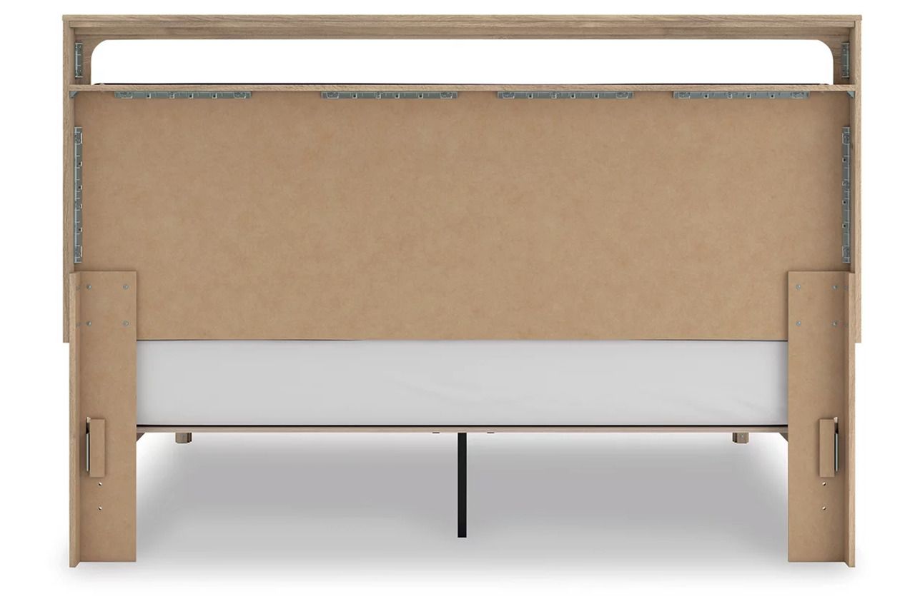 Prandefort King Upholstered Platform Bed In Tan NCB1360B16