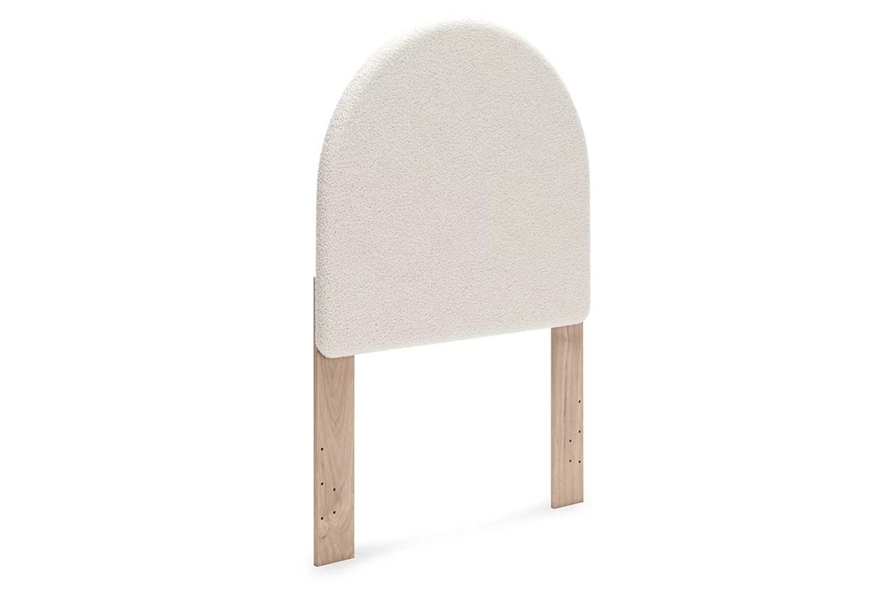 Birkmore Twin Upholstered Panel Headboard In White and Tan NCB156653