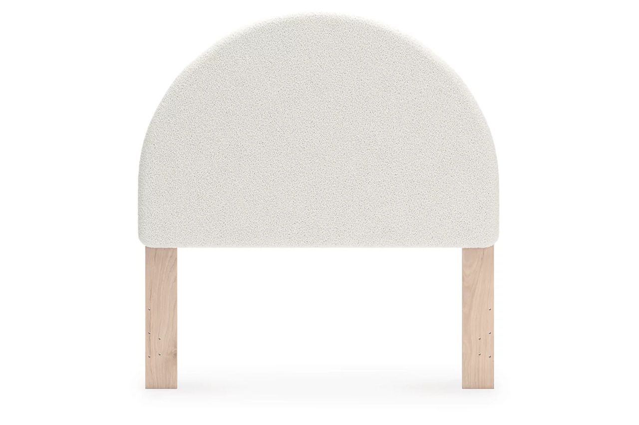 Birkmore Full Upholstered Panel Headboard In White and Tan NCB156687