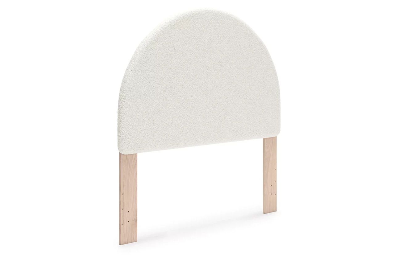 Birkmore Full Upholstered Panel Headboard In White and Tan NCB156687