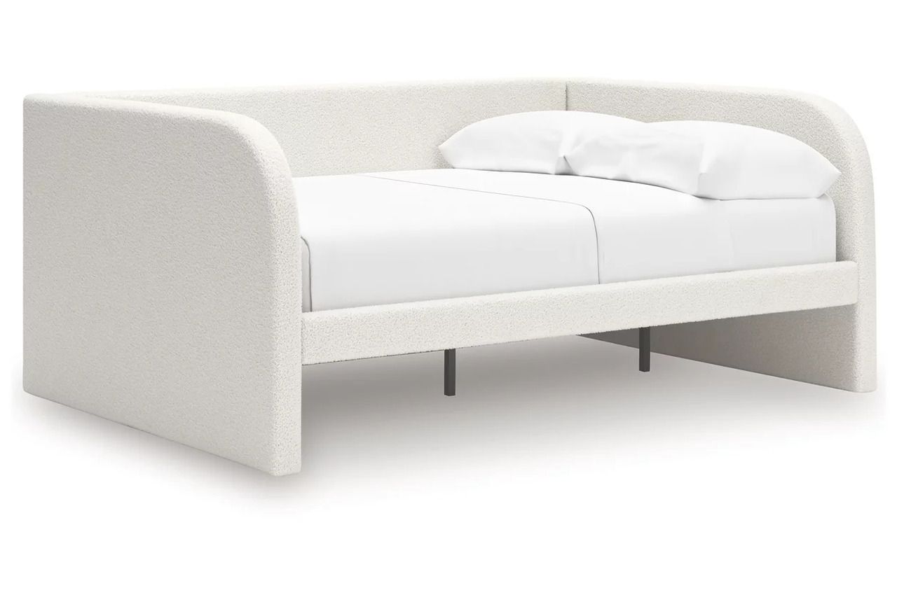 Birkmore Full Upholstered Day Bed In Tan and White NCB1566B10