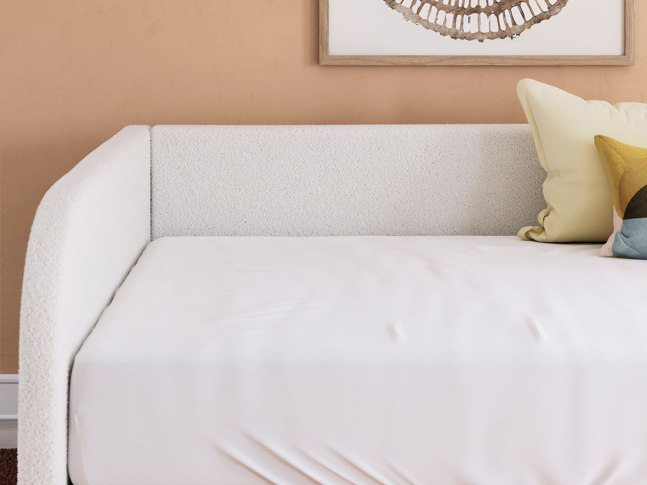 Birkmore Full Upholstered Day Bed with Storage In Tan and White NCB1566B11