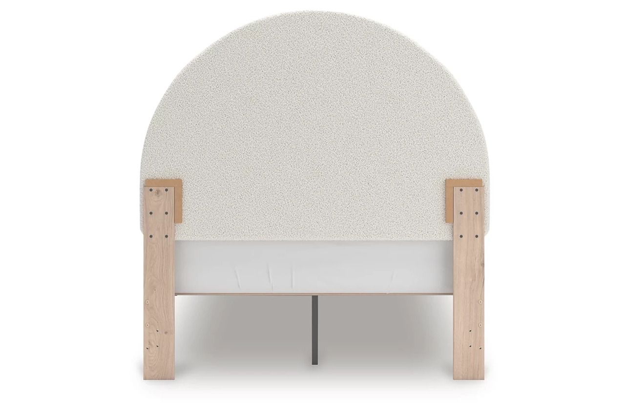 Birkmore Full Upholstered Panel Bed In Tan and White NCB1566B3